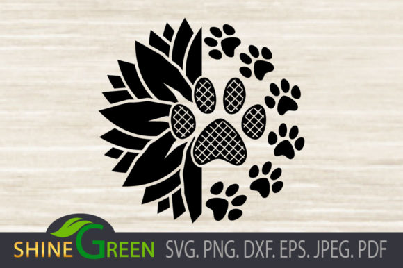 Sunflower Cat Dog Paw Prints, Pet Lovers